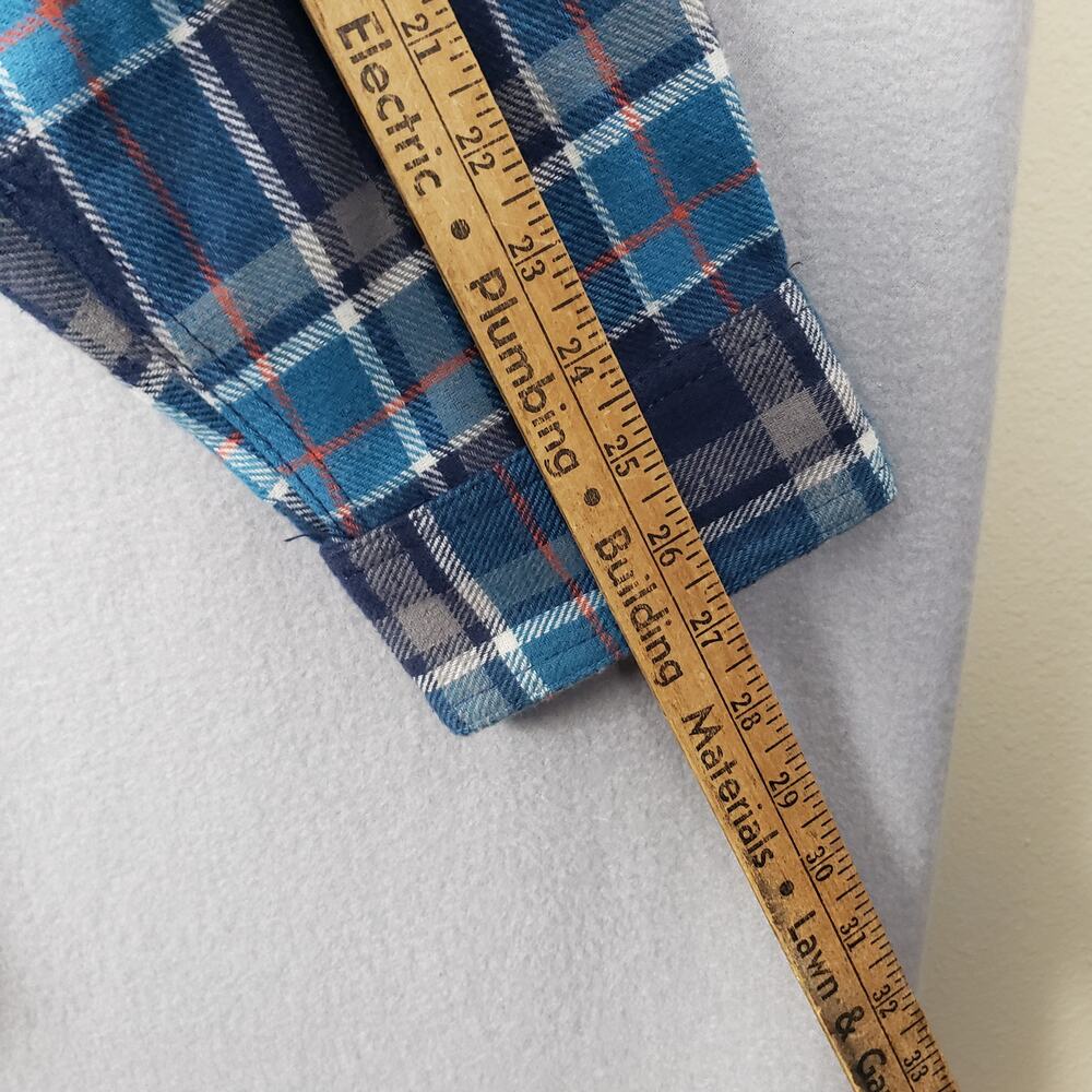 Lee Mens XXL Regular Fit Flannel Shacket Blue Cotton Plaid Classic Fall Workwear - Picture 9 of 9